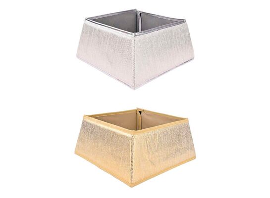 Osłonka na stojak choinkowy 30 x 30 x 14 cm złoty/srebrny