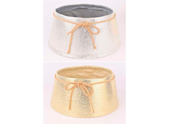 Osłonka na stojak choinkowy 30 x 14 cm złota/srebrna