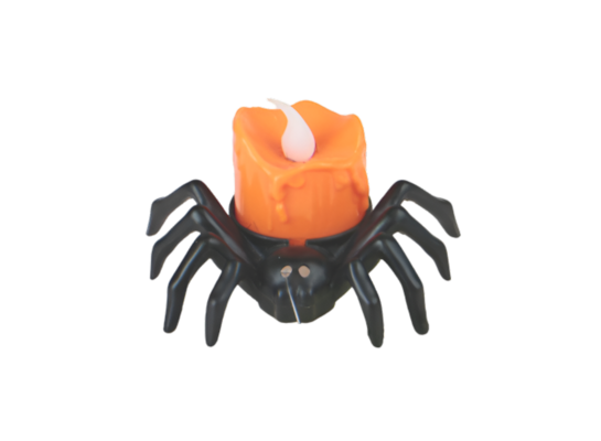 Dekoracja LED pająk 9,5 x 4,5 cm czarno-pomarańczowa