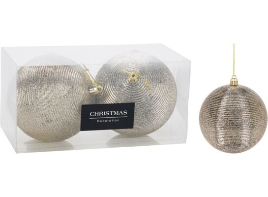 Zestaw bombek świątecznych 10 cm złoty 2 szt.