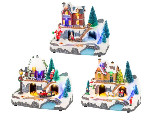 Scenka LED na baterie 3 rodzaje 13,9 x 20,8 x 16,3 cm