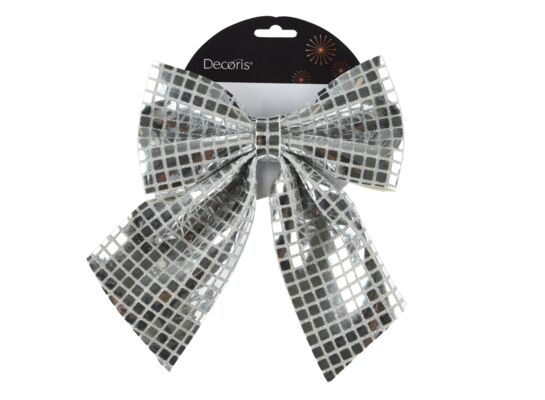 Kokarda poliestrowa 20 x 24 cm srebrna