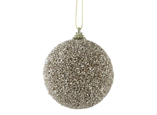 Bombka piankowa dekorowana 8 cm szampańska 1 szt.