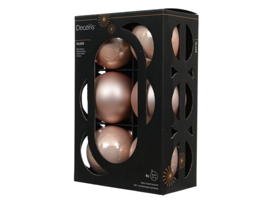 Bombka szklana mix połysk/mat śr. 8 cm różowa 6 szt.