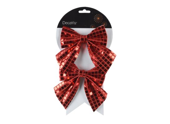 Kokardki poliestrowe czerwone 2 szt.
