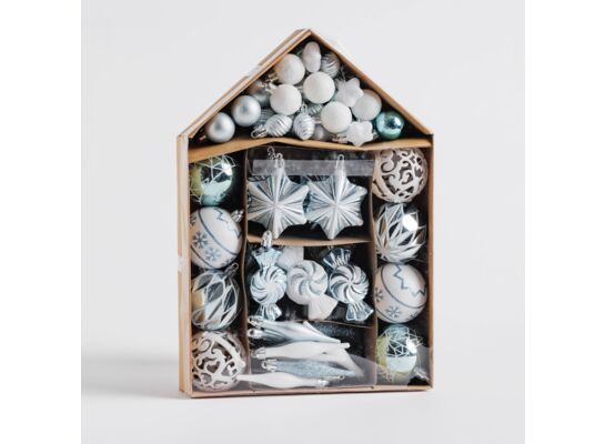 Bombki Festive House komplet 73 szt.niebieski