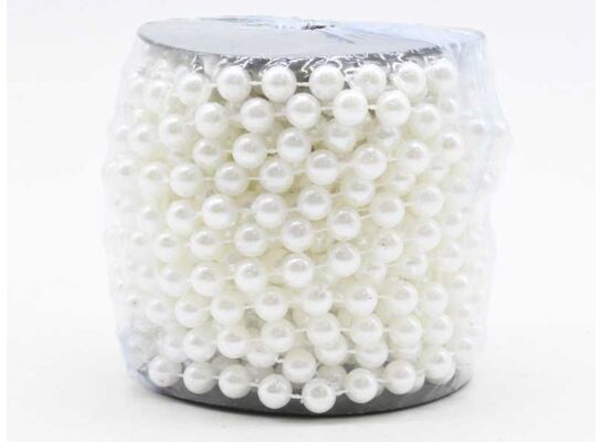 Girlanda koralikowa 100 cm biała