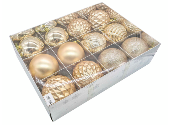 Bombki plastikowe 10 cm szampańskie 12 szt.