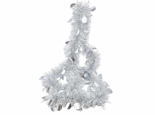 Łańcuch choinkowy 9 x 200 cm srebrny kółka