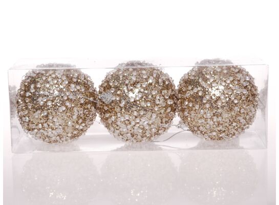 Bombka styropianowa 8 cm złota 3 szt.