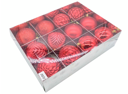 Bombki plastikowe 10 cm czerwone 12 szt.