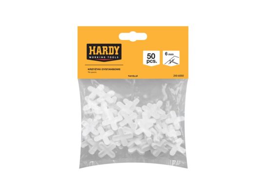 Krzyżyki dystansowe do glazury 6 mm 50 sztuk Hardy