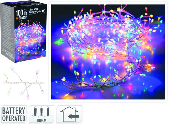 Łańcuch świetlny 100 cm Multi Cluster wielokolorowy