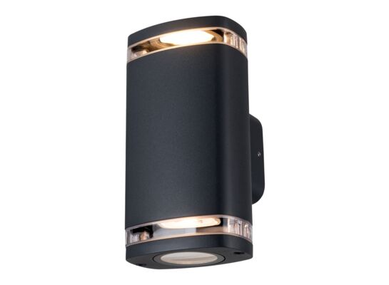 Kinkiet elewacyjny ZEVI W EL 2GU10 B czarny