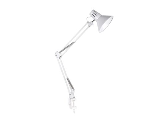 Lampa biurkowa WORKER biała E27 regulowana mocowana do blatu