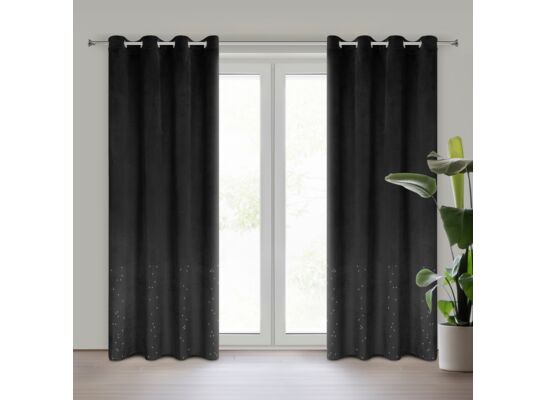 Zasłona gotowa Ariadna na przelotkach 140 x 250 cm czarny