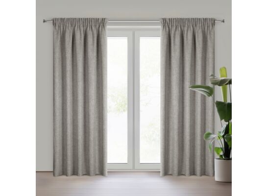 Zasłona gotowa Jula na przelotkach 140 x 270 cm ciemnobeżowy