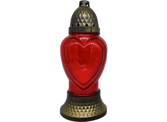 Znicz szklany serce LA 83 P 12,5 x 26 cm