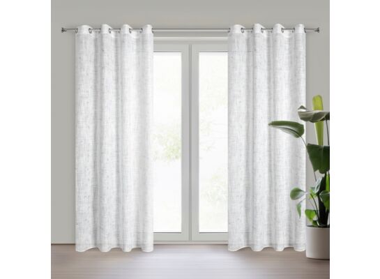 Zasłona gotowa Solana na przelotkach 140 x 250 cm kremowy