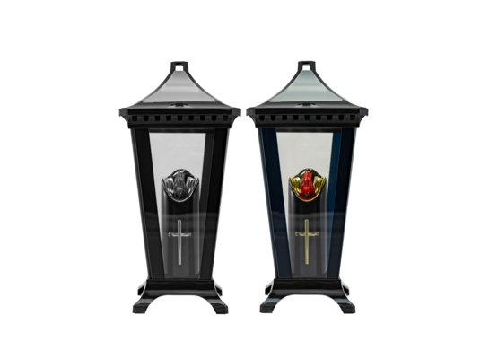 Znicz szklany Lampion latarnia LED 32,5 cm