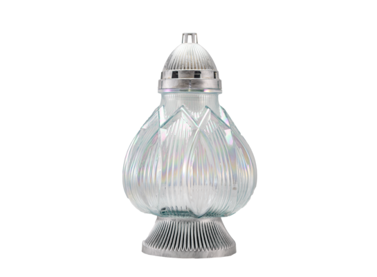 Znicz szklany WR 10 34 cm srebrny