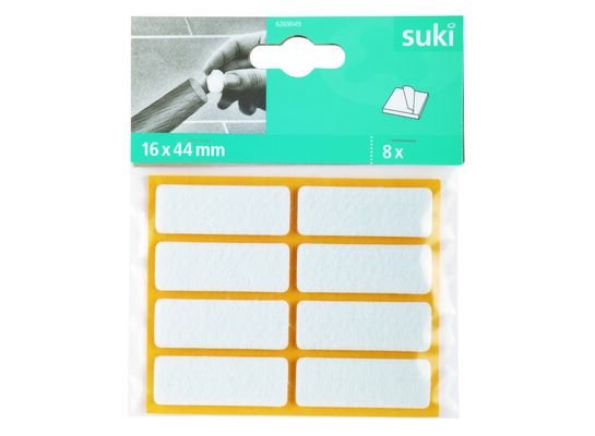 Podkladki filcowe 16 x 44 mm przyklejane białe 8 szt. suki
