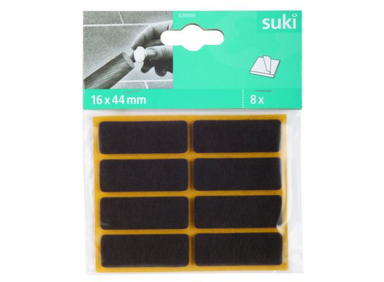 Podkladki filcowe 16 x 44 mm przyklejane brązowe 8 szt. suki