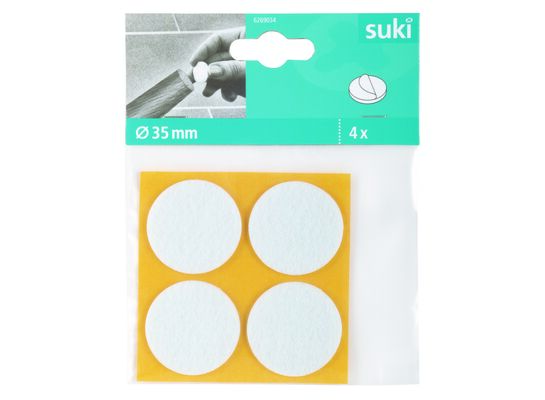 Podkladki filcowe 35 mm przyklejane białe 4 szt. suki