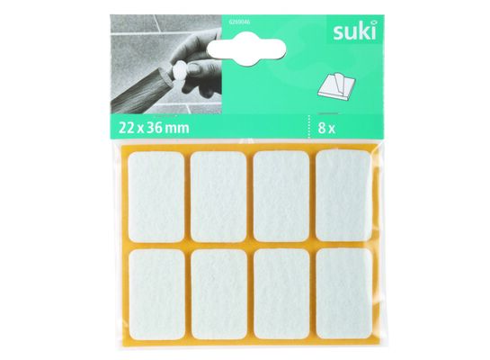 Podkladki filcowe 22 x 36 mm przyklejane białe 8 szt. suki