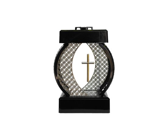 Znicz Kapliczka Koło Rattan Mały 28 cm złoty