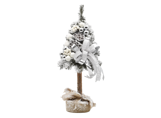 Choinka na kołeczku ośnieżona dekorowana 65 cm Winter