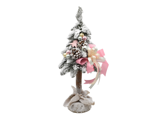 Choinka na kołeczku ośnieżona dekorowana 65 cm Fellicita