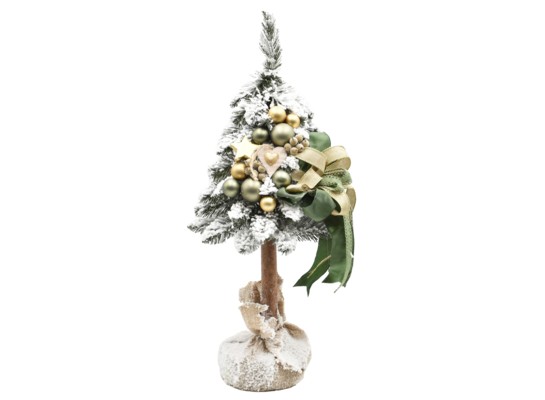 Choinka na kołeczku ośnieżona dekorowana 65 cm Charlotte