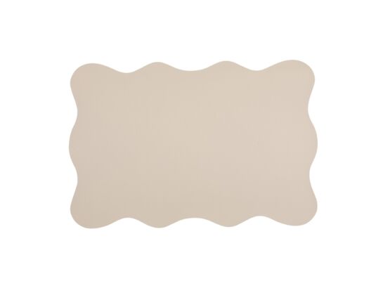 Mata z nieregularnym brzegiem z ekoskóry 30 x 45 cm kremowy