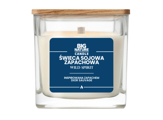 Świeca sojowa kwadratowa zapach inspirowane Dior Sauvage 205g biały