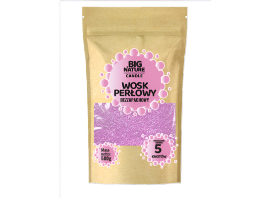 Wosk perłowy bezzapachowy - różowy 500g
