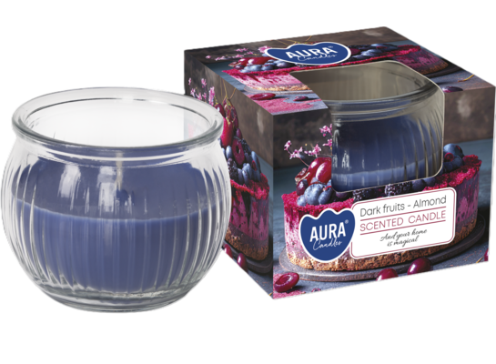 Świeca zapachowa w szkle Ciemne owoce + migdał fioletowy