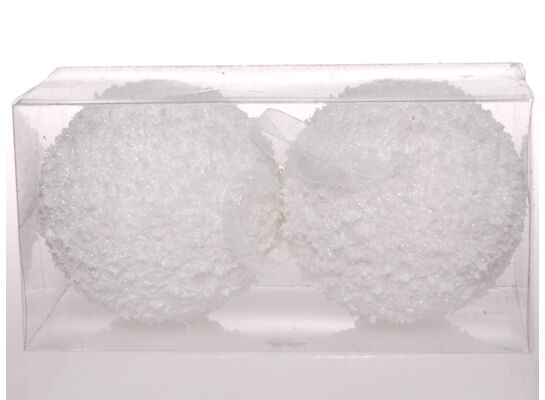 Bombka styropianowa 10 cm biała 2 szt.