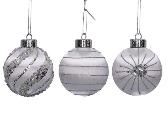 Bombka styropianowa 8 cm biała mix 1 szt.