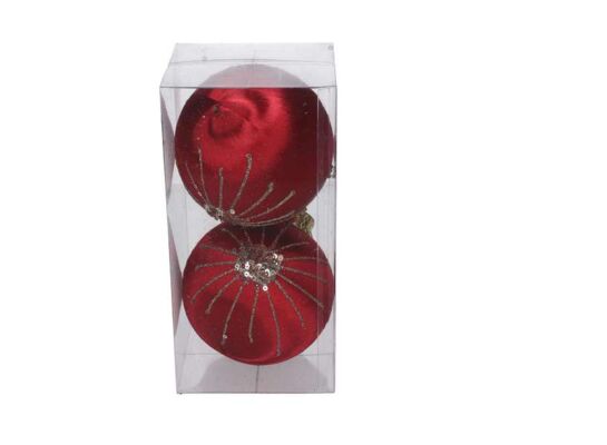 Bombka styropianowa 10 cm czerwona 2 szt.