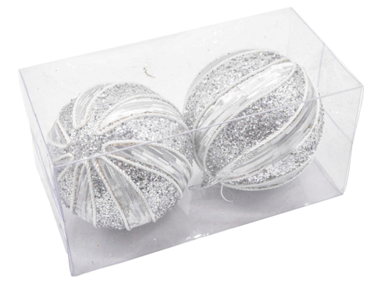 Bombki styropianowe 10 cm srebrne 2 szt.