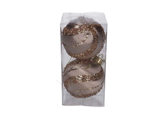 Bombka styropianowa 10 cm szampańsko-złota 2 szt.