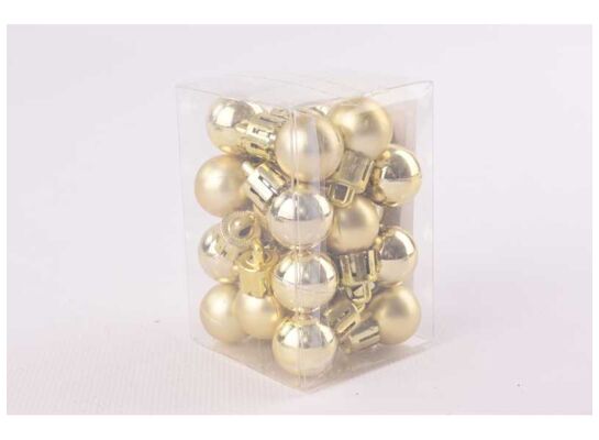 Bombki plastikowe 2 cm złote 24 szt.