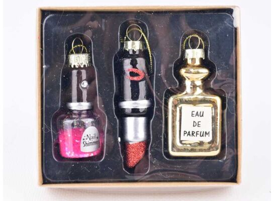 Bombki szklane kosmetyki 3 szt.