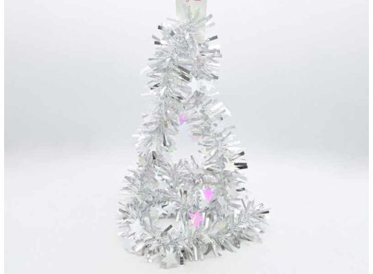 Łańcuch choinkowy gwiazdki 9 x 200 cm srebrny