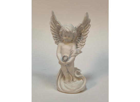 Anioł ceramiczny z oświetleniem LED 9 x 6 x 18 cm biały