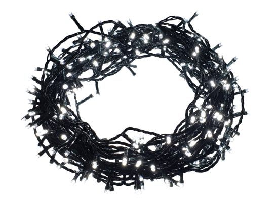 Lampki LED 300 zewnętrzne na transformator zimne białe CORTINA POLAND