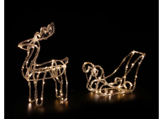 Akrylowy renifer 100 cm LED