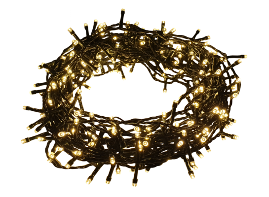 Lampki LED 300 zewnętrzne na transformator ciepłe białe CORTINA POLAND