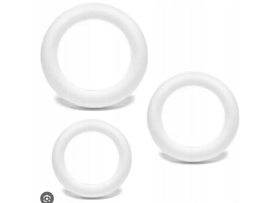 Zestaw 3 ringów styropianowych 10 x 16 x 24 cm białe